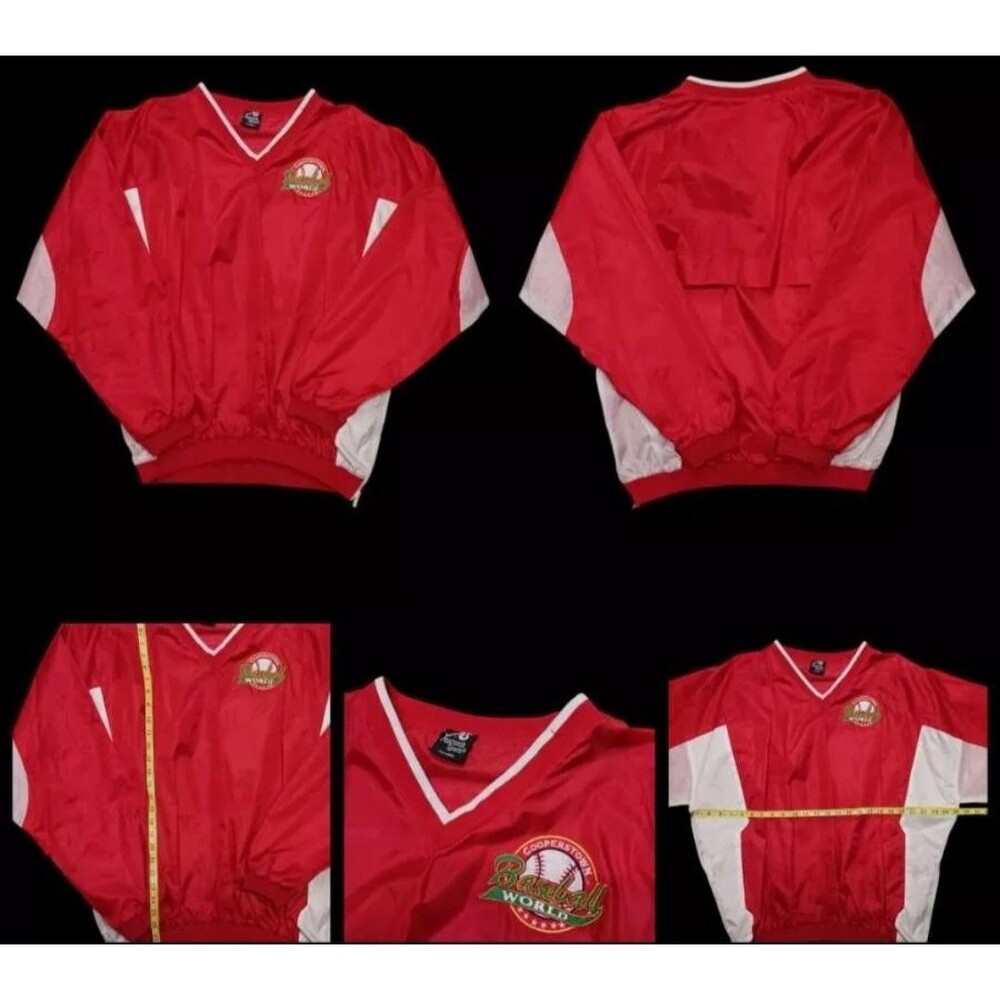 Vintage Anaconda Sports Ventilated Windbreaker Men XL Cooperstown Baseball World